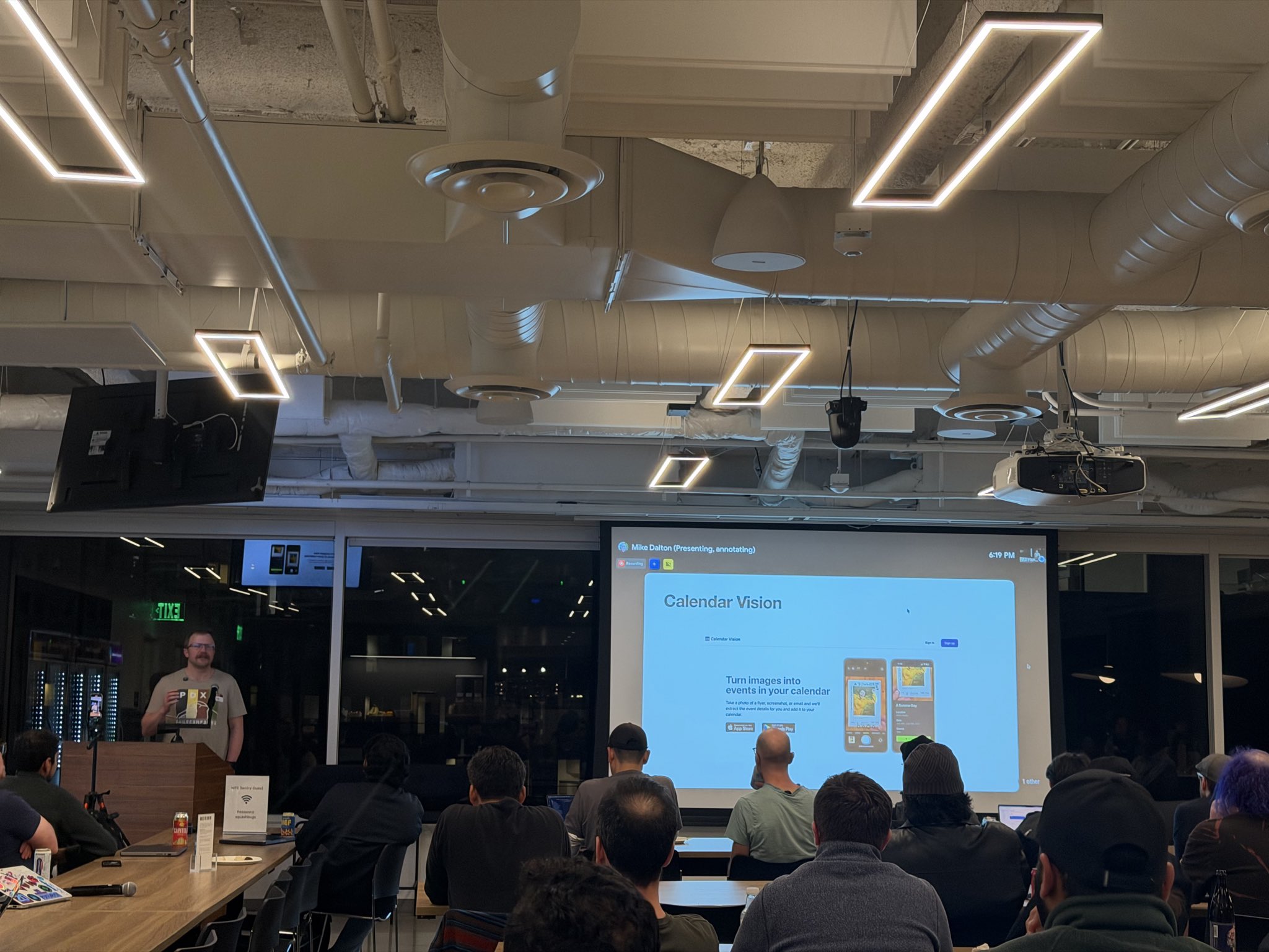 Photo of me giving my talk